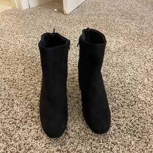 Faux Suede Black Booties